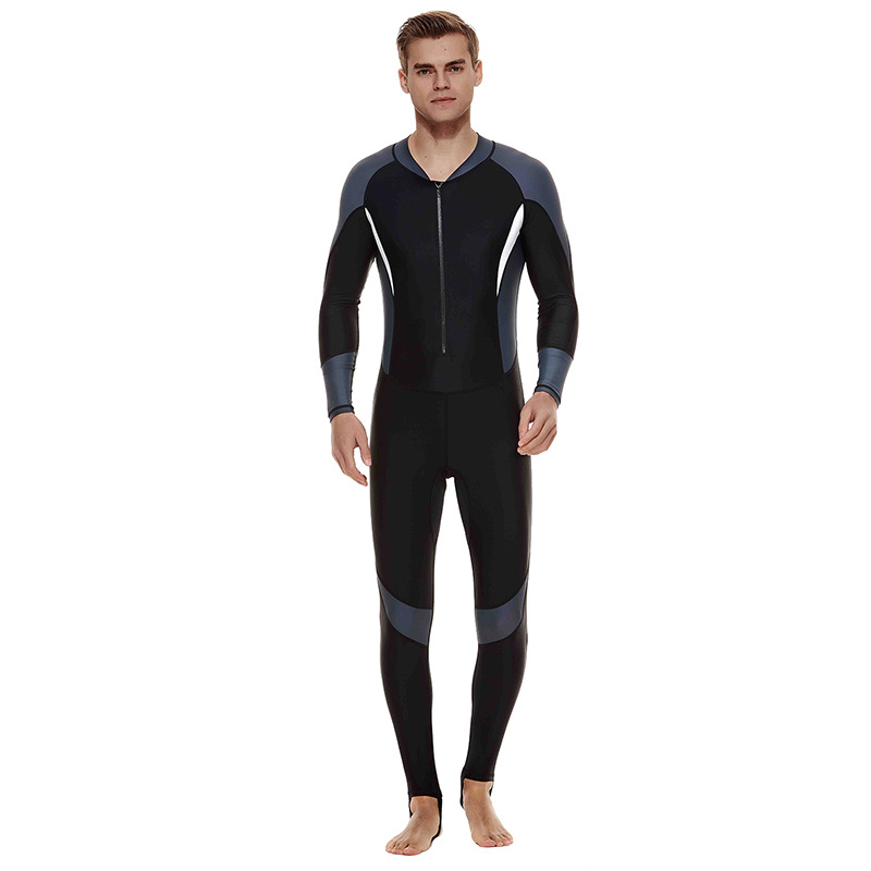 SBART Men Surfing Cloth Sunscreen Wetsuit Anti-jellyfish Lycra Quick-dry Snorkeling Swimwear Summer Beach Bathing Suit: GARY WHITE / XXL