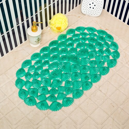 Transparent färg 38cm*68cm badrum halkfri badmatta mjuk fotmassage pad anti-mögel dörrmatta tvättbar badkar duschmatta: Grön