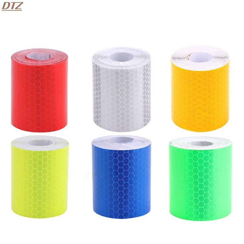 1Pcs Waterdichte Waarschuwing Tape Strip Stickers Waarschuwing Licht Reflector Beschermende Sticker Reflecterende Folie Auto Veiligheid Mark