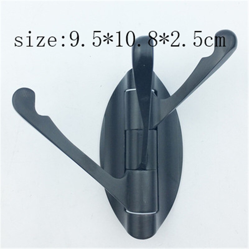 180 Degree Rotation Hooks Adjustable 3 Hooks Bath Towel Coat Clothing Hat Hanger Bathroom Kitchen Multifunction Storage Racks: Black