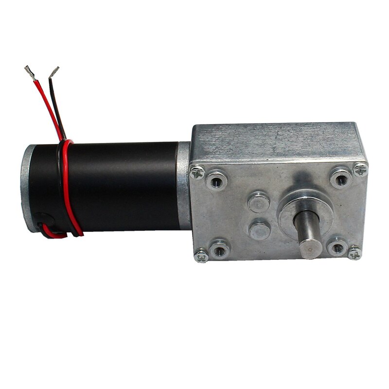 DC 12V 24V Worm Gear Motor Double Shaft 5-470RPM High Torque Maximum 70KG Self Locking Adjustable Speed Forward Reverse Motor