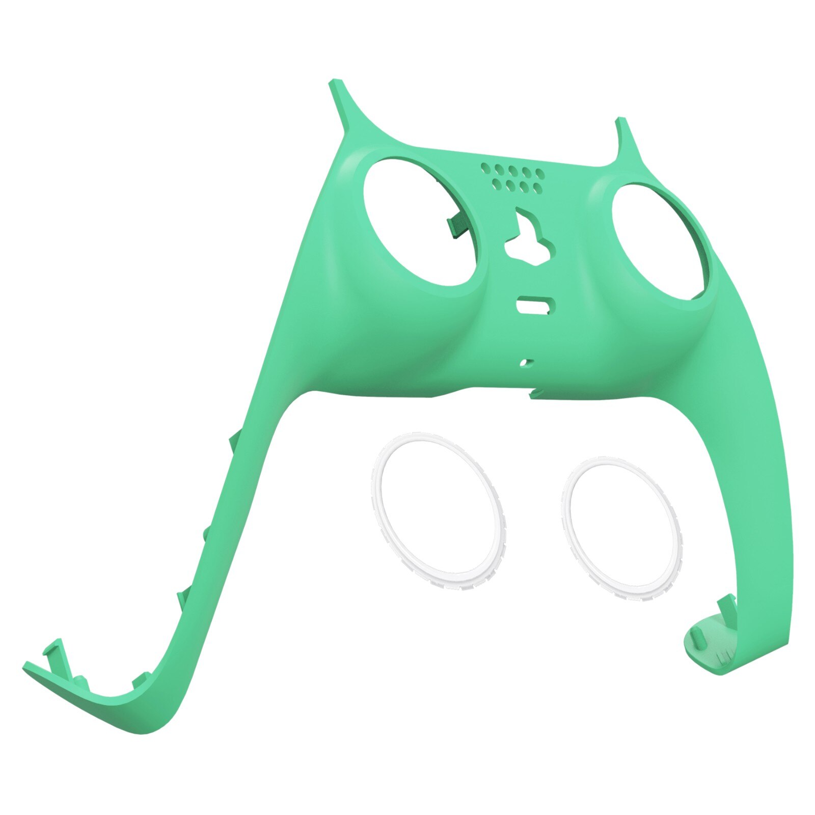 Plaques décoratives de remplacement pour manette PS5 extreme Soft Touch, bricolage, coque de garniture personnalisée avec anneaux d'accent: Mint Green