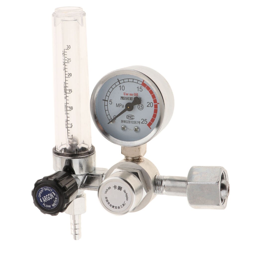Argon Regulator With Flowmeter TIG MIG Welding CO2 Regulator - 0 to 25 MPA Pressure Gauge