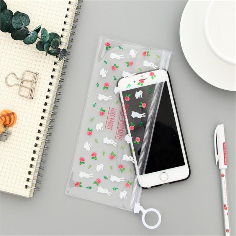 PVC Transparante Potlood Zakken Mysterieuze Kleine Bloemen Dieren Waterdichte Briefpapier Opslag Kantoor Schoolbenodigdheden Etui