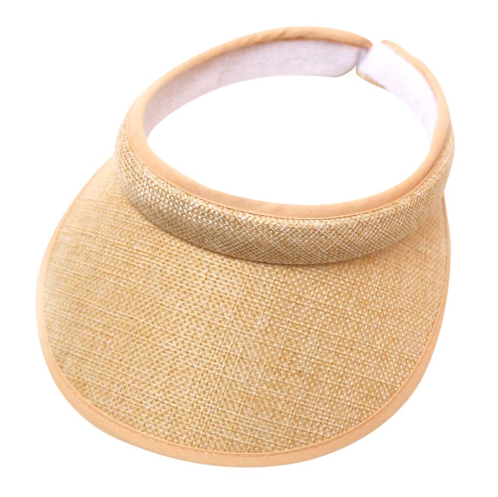 Männer Frauen Sommer Hüte Sonnenhüte Einstellbare Sport Stirnband Klassische Sonne Sport Visier Hut Cap Freien Reise Wandern Einfache Kappe: Khaki 