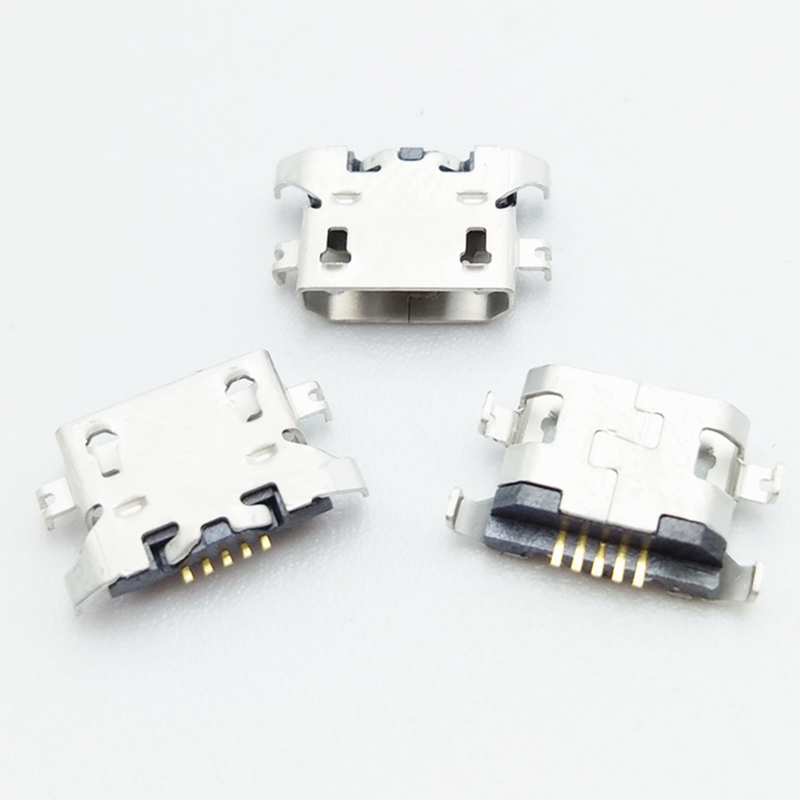 100 stks Micro USB 5pin zware plaat 1.27mm poort Opladen Connector Voor lenovo A850 Motorola Moto E3 G5 XT1672 G4 Spelen XT1600