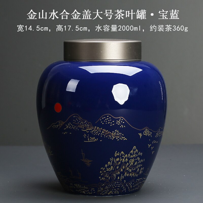 Keramik Glas Tee Kasten Tee Blätter Container Süßigkeiten Können Getrocknete Obst Tee Caddie Geruch nachweisen Chinesischen Caja De Te Lagerung topf AC50TE: Stil8
