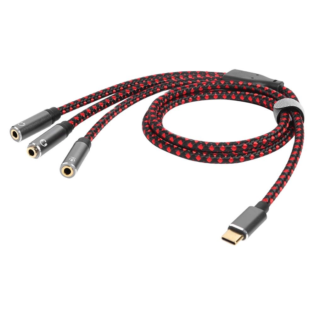 Typ-c ljudkabel usb c hane  to 3.5mm jack aux hörlursadapter hörlursmikrofon splitter flätad sladd för pc mobiltelefon
