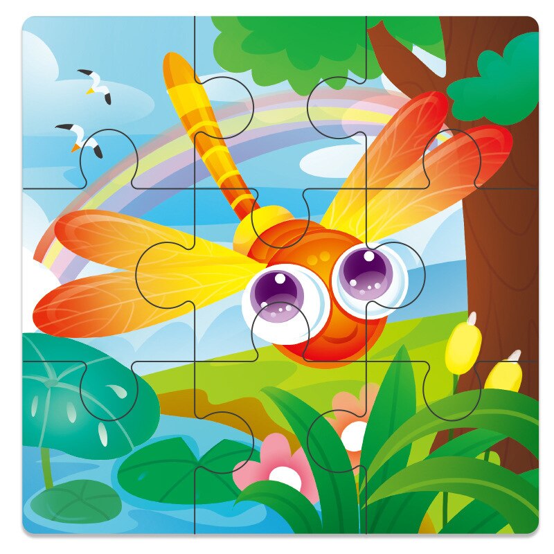 Baby Toys Wooden 3d Puzzle Cartoon Animal Intelligence Kids Educational Brain Teaser Children Tangram Shapes Learning Jigsaw Toy: Dragonfly