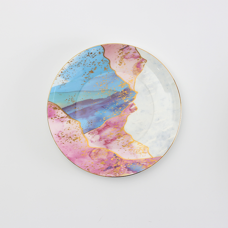 Bone China Dinner Plates 8“ And 10.5” Porcelain Dinnerware Original Creation Dishes and Plates Sets: Style A 10inch