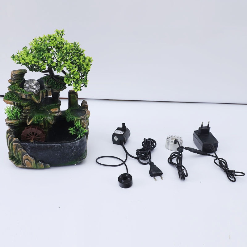 Home Decoration Desktop Waterfall Fountain Zen Meditation Simulation Resin Rockery Waterfall Statue Feng Shui Ornaments