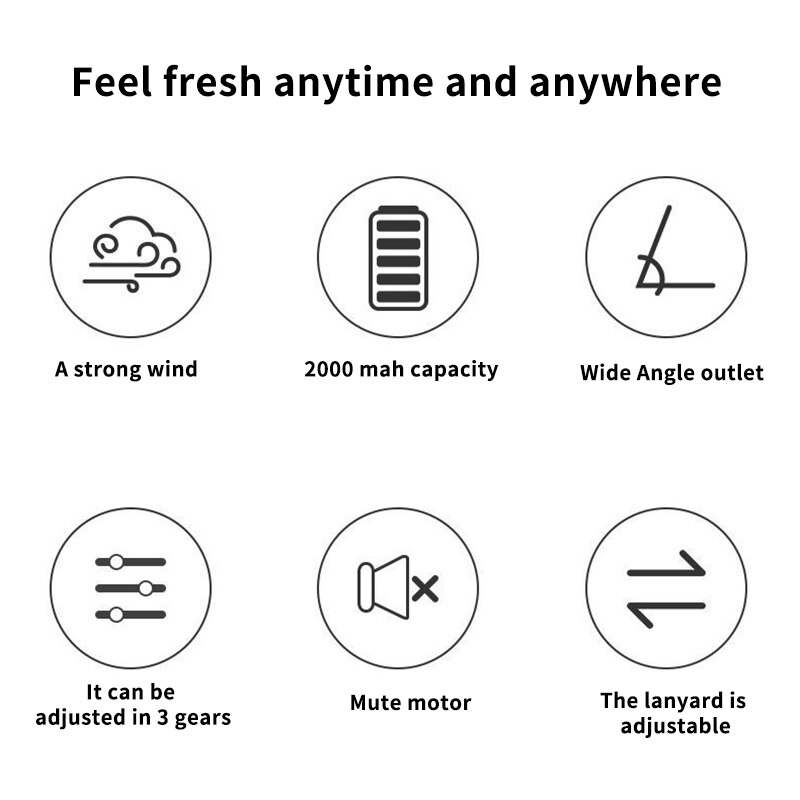 Doki zabawka przenośny kieszonkowy wentylator z wiszącą liną Handheld 3 regulowane USB wentylator ładowalny cichy letni odkryty biuro 2021