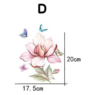 Klassisk blomst badeværelse toilet mærkat boligindretning garderobe køkkenskab blomst mærkat toilet stue vægklistermærke: D