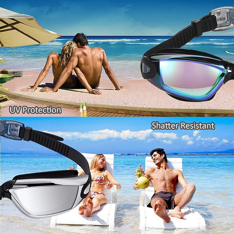 Gafas de natación profesionales, gafas de natación con tapones para los oídos, Clip para la nariz, lentes de sol de silicona resistentes al agua, superventas