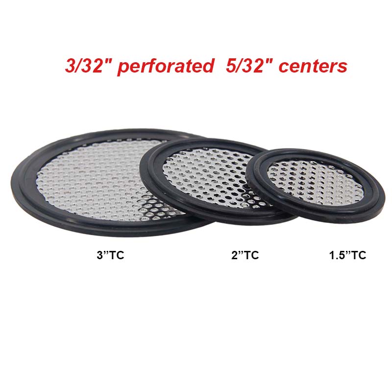 Sanitary Tri-Clamp Perforated Plate Gasket EPDM Tri Clamp Filter Discs Food Grade Stainless Steel 304 Filtration Gaskets