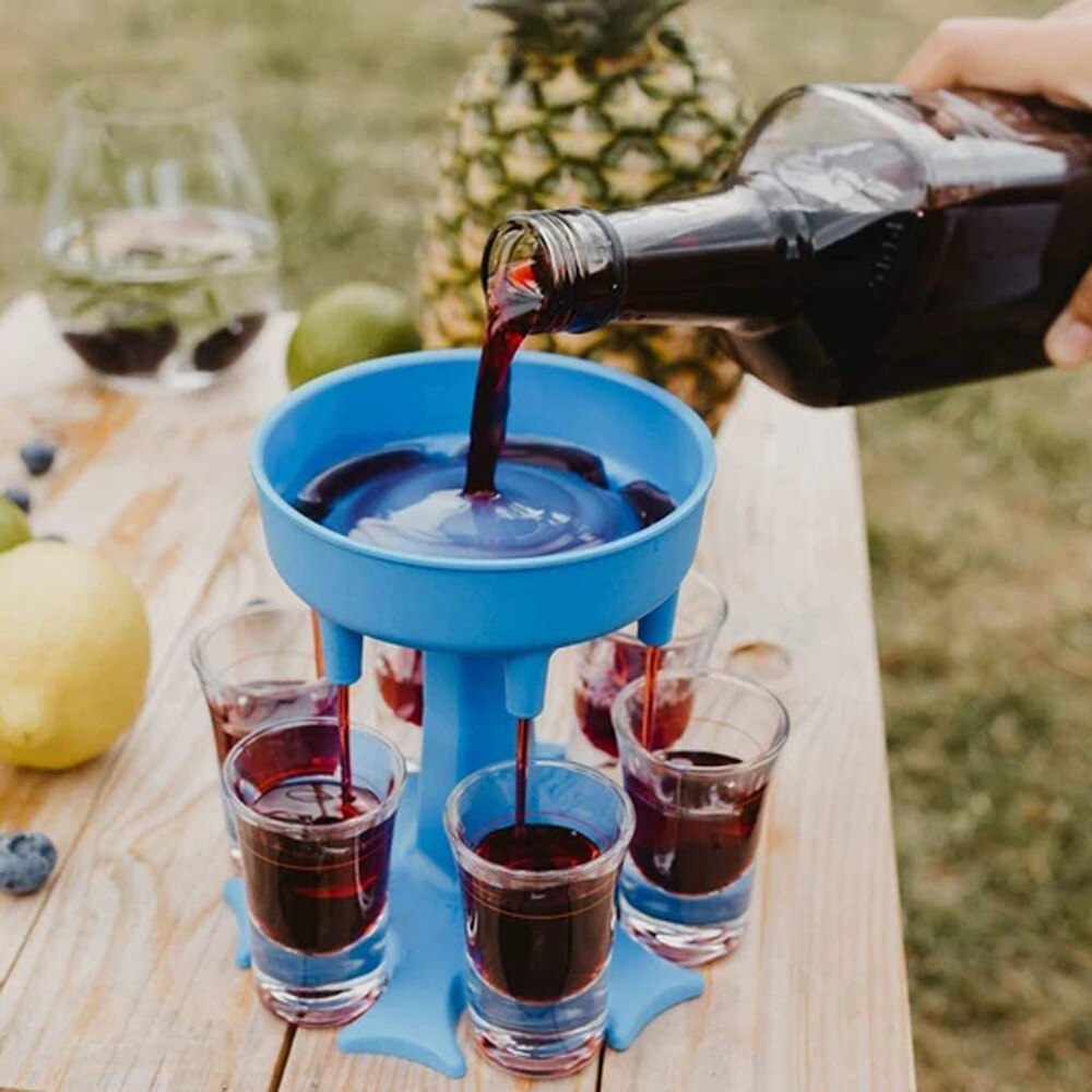 6 Shot Glass Dispenser Holder Shot Buddy Wine Cocktail Fast Fill Tool Cooler Beer Beverage Drink Dispenser Party Bar Accessories