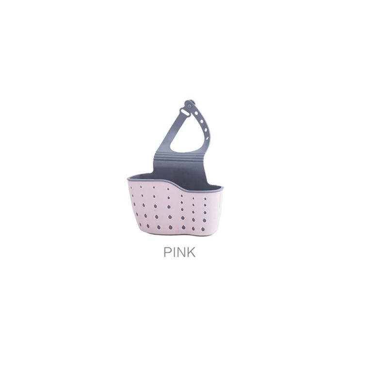 Kitchen Sink Holder Hanging Drain Basket Adjustable Soap Sponge Shelf Organizer Bathroom Faucet Holder Rack Kitchen Accessories: light yellow