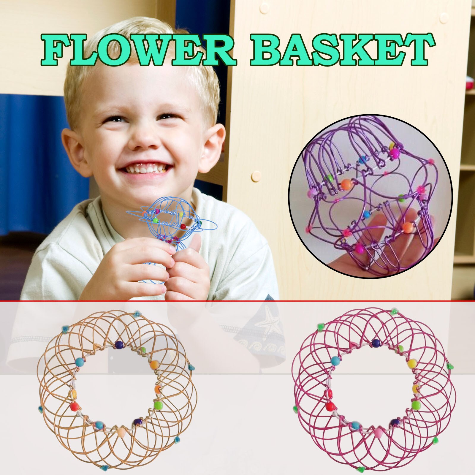 Decompressione Basket flessibile giocattoli per bambini Magic Iron Ring Soft Steel Toy Fidget Toys Antistress Антистресс: B