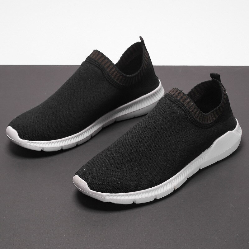 Men Casual Shoes Breathable Sneakers Spring Autumn Mesh Socks Shoes Outdoor Male Lightweight Knit Flat Footwear Big Size