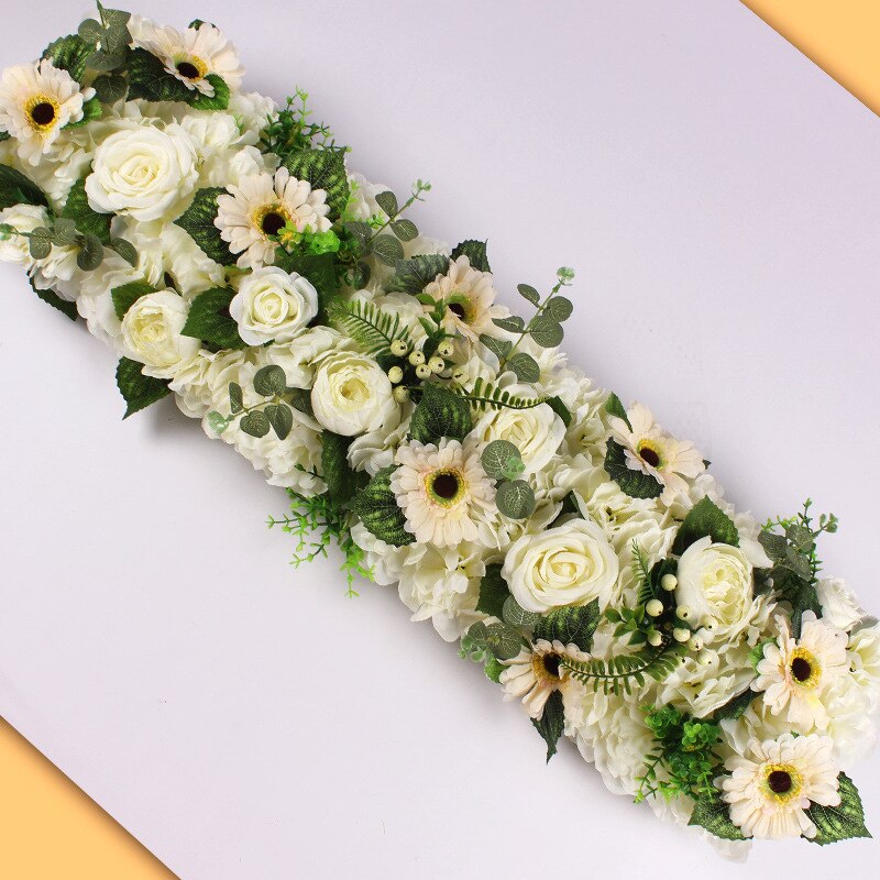 100cm gør-det-selv bryllup blomstervæg kunstig blomst række silke pæon rose scene arrangement dekoration bryllup jern bue baggrund