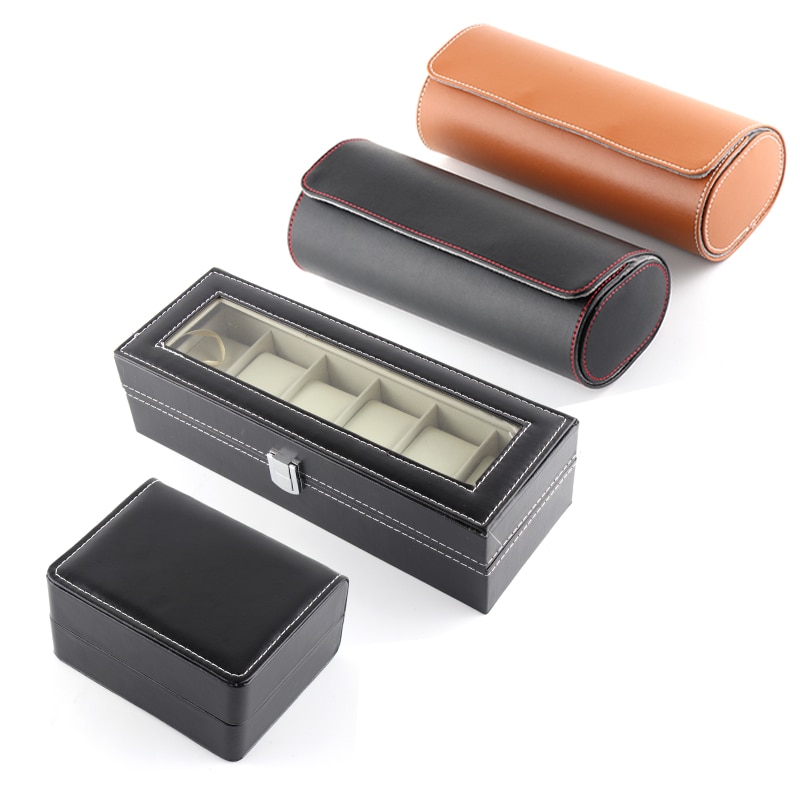 1/3/6 Grids Watch Box Lederen Horloge Case Houder Organisator Opbergdoos Voor Quartz Horloges Sieraden Dozen Display Roll beste Cadeau