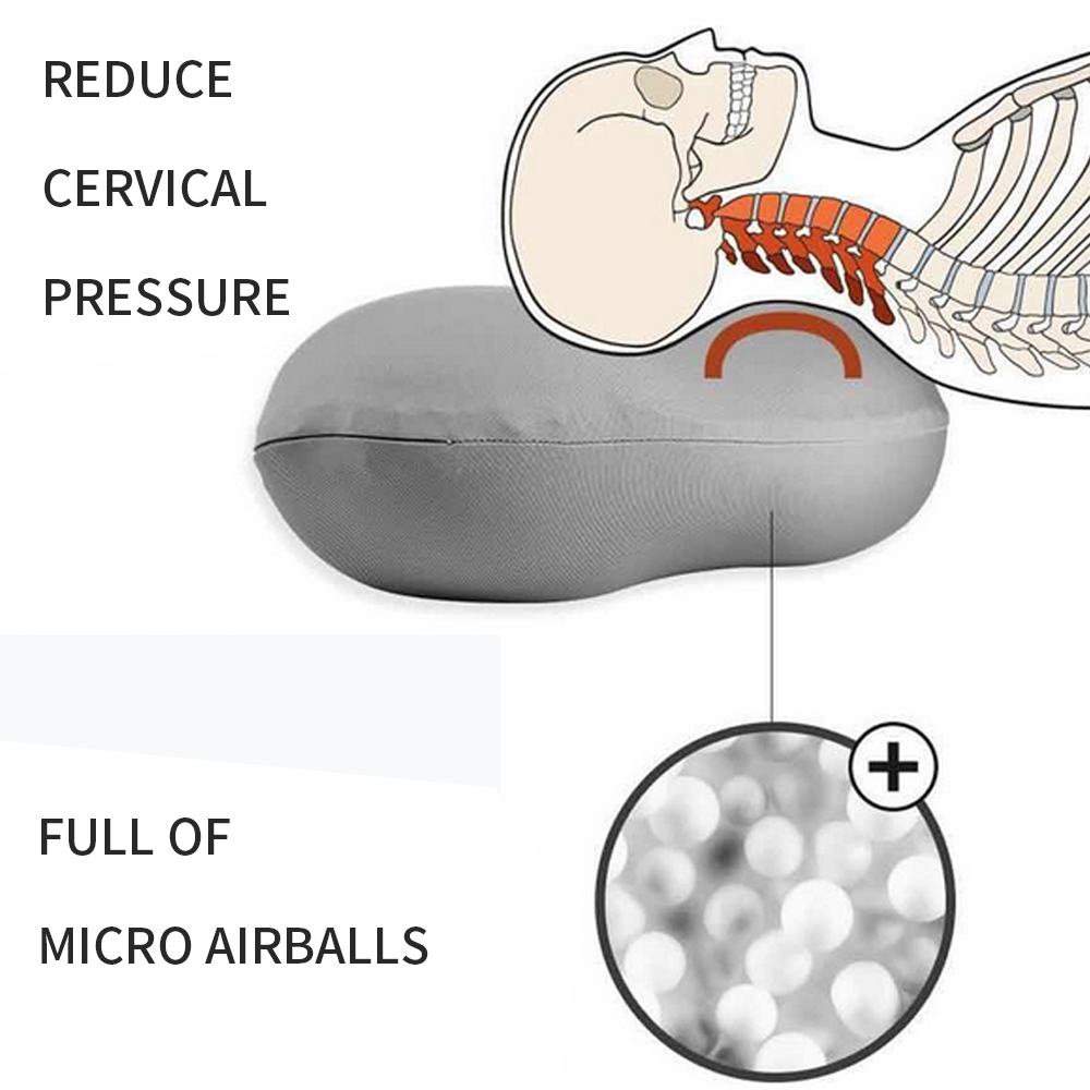 Creatieve 3D Ergonomisch Nekkussen Wasbare Polyester Kussensloop Cover Reizen Kussens Micro Airballs Vulling Kussen