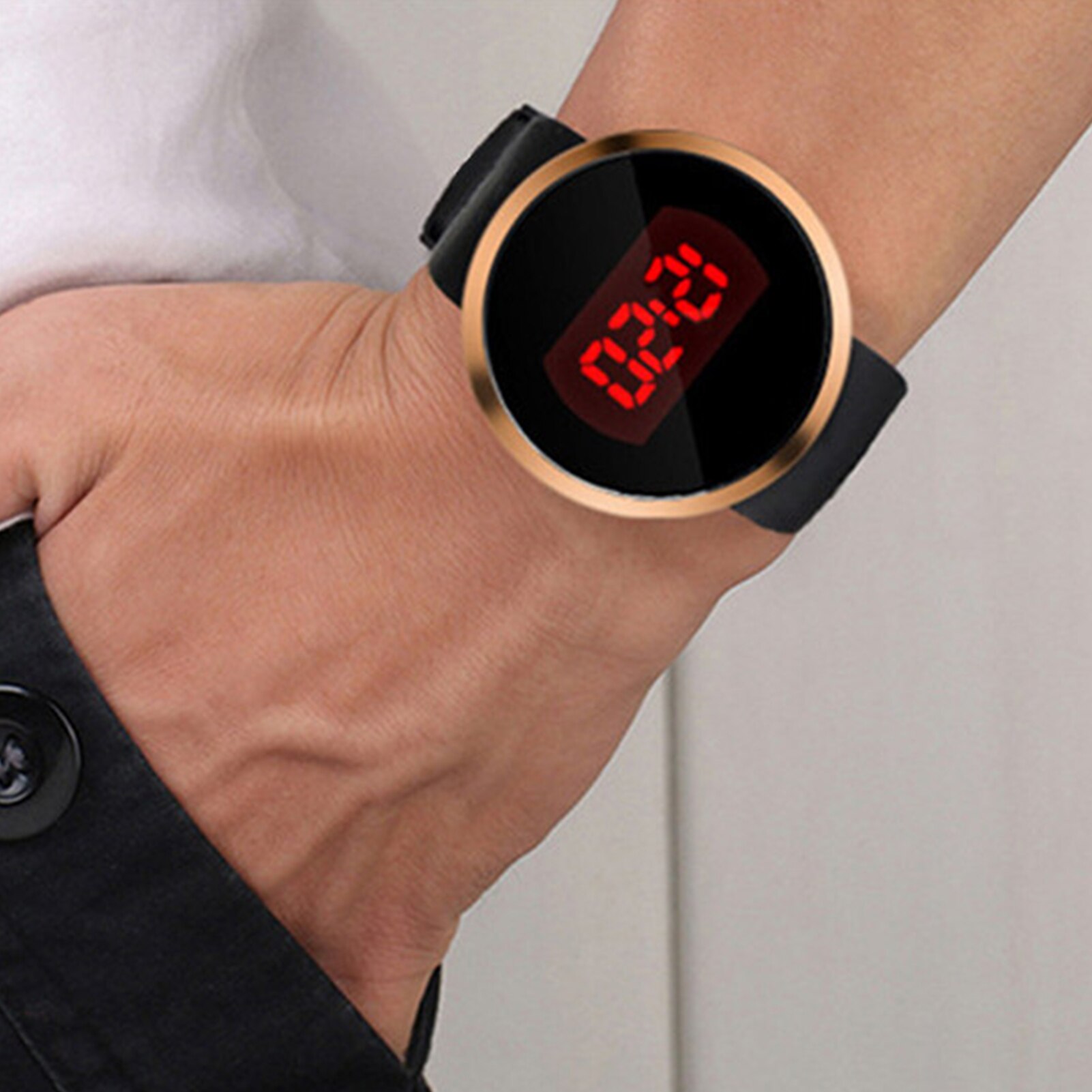 Mode Casual Paar Horloge Unisex Eenvoudige Casual Led Elektronische Touch Screen Digitale Horloge Sport Horloge