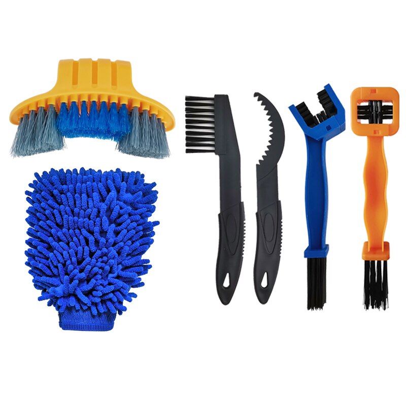Kit de limpieza de cadena de bicicleta de carretera, limpiador de engranajes, cepillo de limpieza, mantenimiento de ciclismo, guante, herramienta: kit-4
