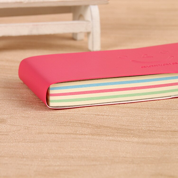 Cute Korean Smiley Notebook Kawaii Student Stationery School Supplies MINI Rectangle Notebook Color Inside Pages Small Note Book