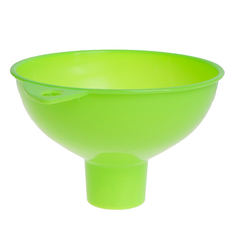 Kitchen Funnel - Wide Mouth Durable Plastic Reusable for Oil Fuel: Green