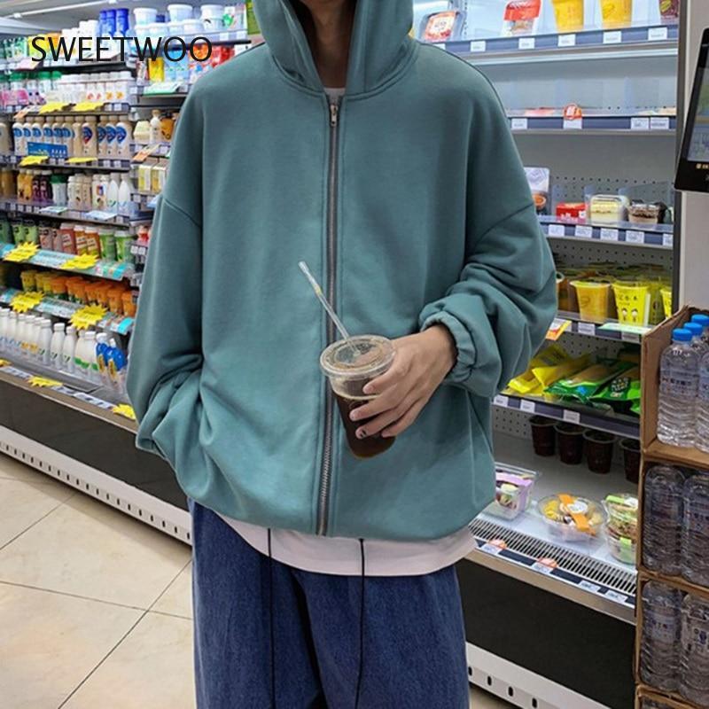 Hoodie Sweatshirt Men Plus Size Japanese Streetwear Oversize Men's Hoodies Plain Hooded Clothes Black Grey Hip Hop Tops