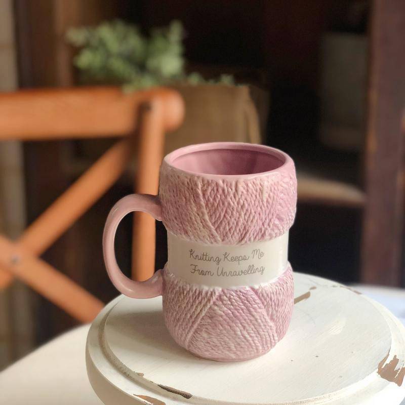 Kreative Bunte Wolle Keramik Becher kaffee becher Milch Tee büro Tassen Getränk sterben Beste geburtstag: Rosa