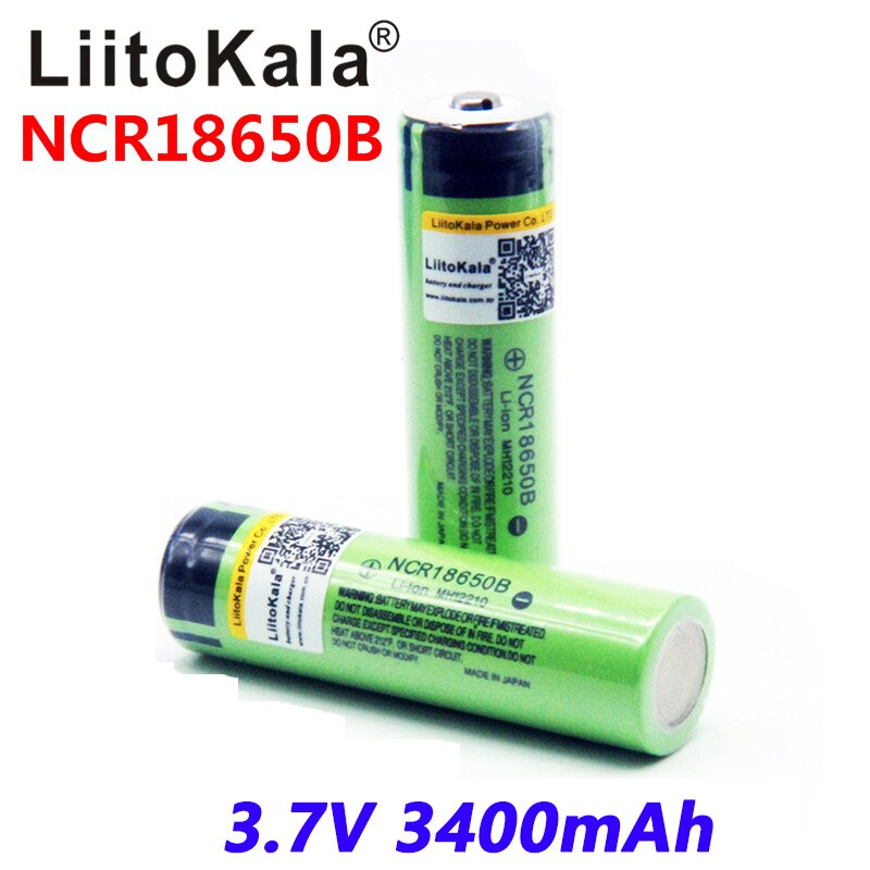 NEUER LiitoKala 18650 3400 mAh Original-Akku 3,7 V Li-Ion wiederaufladbar NCR18650B 18650 3400