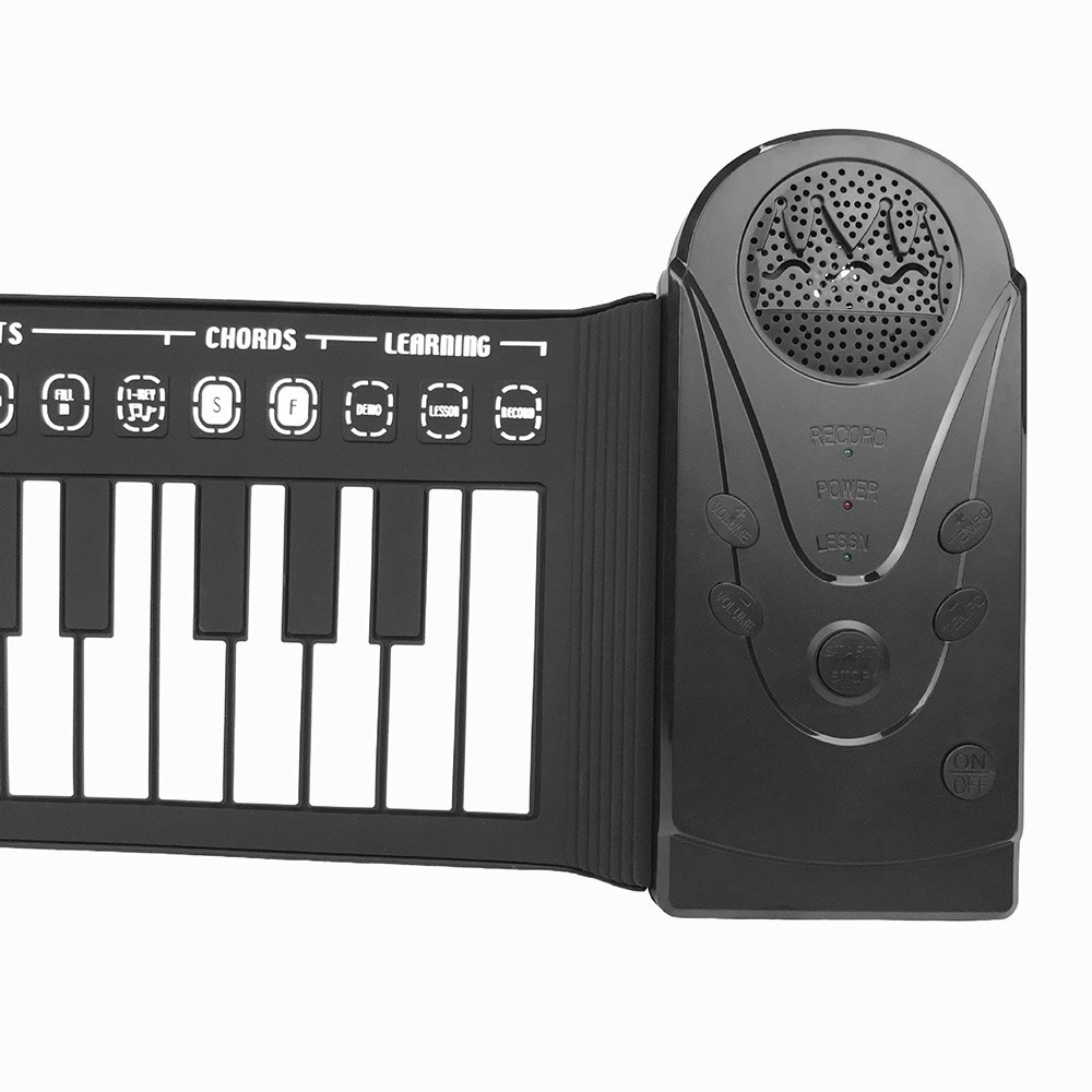 49 kosketinta, rullattava piano, kokoontaitettava kannettava käsin rullattava piano, jossa sisäänrakennettu kaiutin lapsille/aikuisille/aloittelijoille