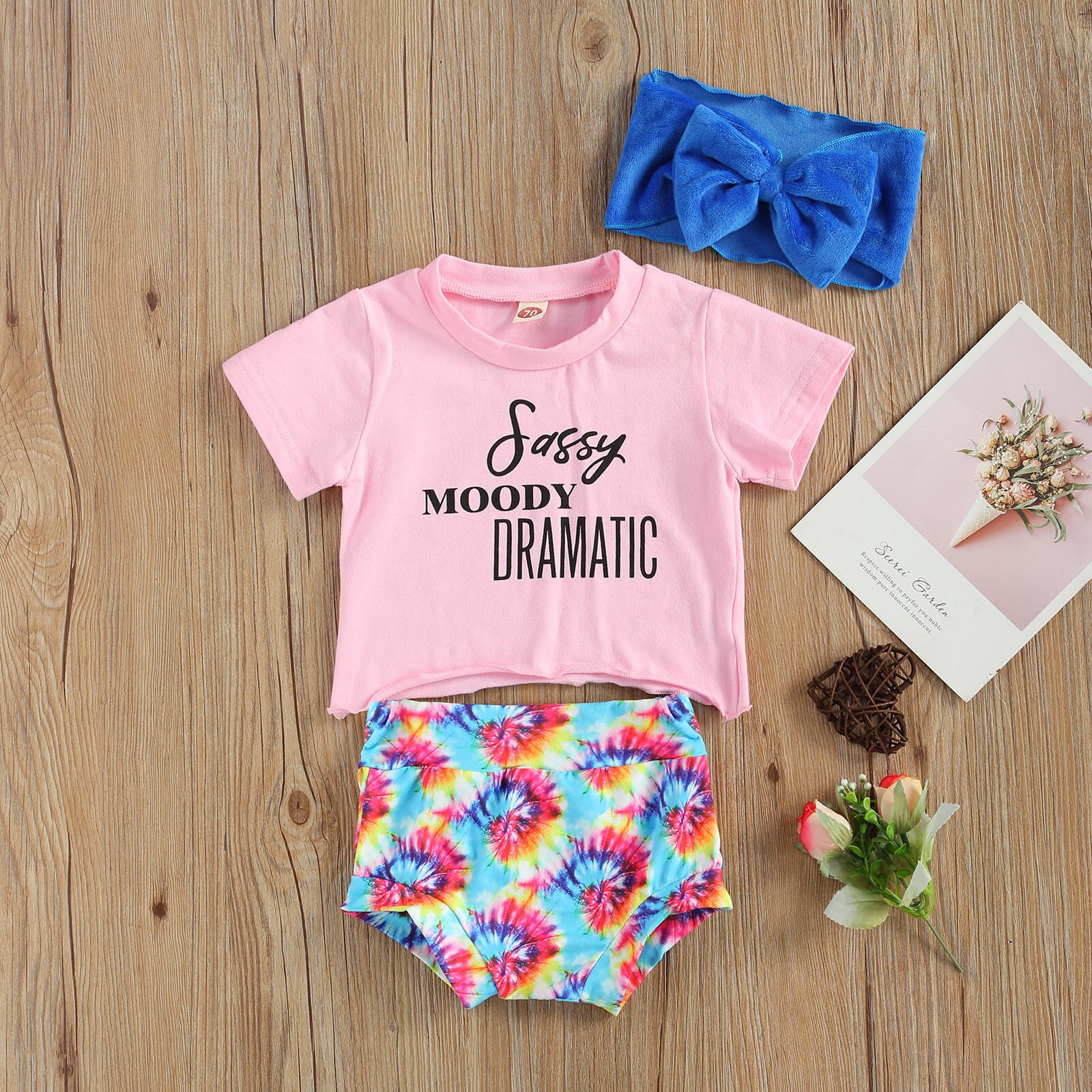 Ensemble de vêtements pour bébés filles et garçons, 3 pièces, pour la saint-valentin, motif en T à manches courtes/Short en peau de serpent