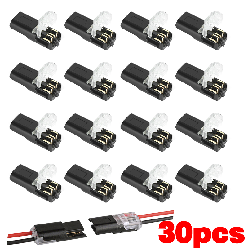 1-50pcs Double-Wire Plug-in Connector 2 Pin 2 Way Pluggable LED Wire Connector Universal Car Wire Cable Electrical Connector: MULTI