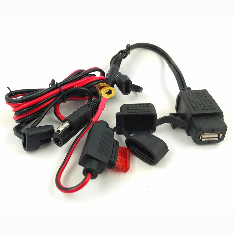 DIY SAE zu USB Kabel Adapter Wasserdichte USB Ladegerät Schnell 2.1A Hafen 120cm Kabel Inline-Sicherung für Motorrad praktisch Tablette GPS