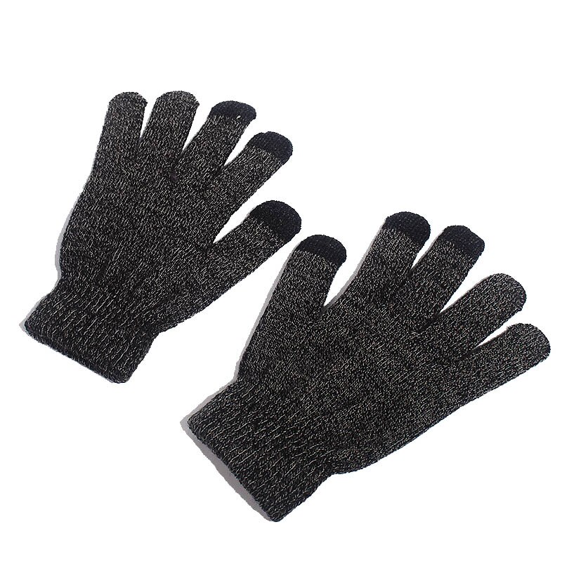 Hats Scarves Gloves Three-Piece Set Men Women Winter Warm Screen Touch Hat Thickscarf Glove Suits Boys Girls Beanies Scarf Set: Gloves B