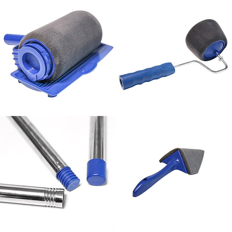 8Pcs Multifunctional Paint Roller Racer DIY Household Paint Runner Pro Painting Brush for Wall Decoration with Seam