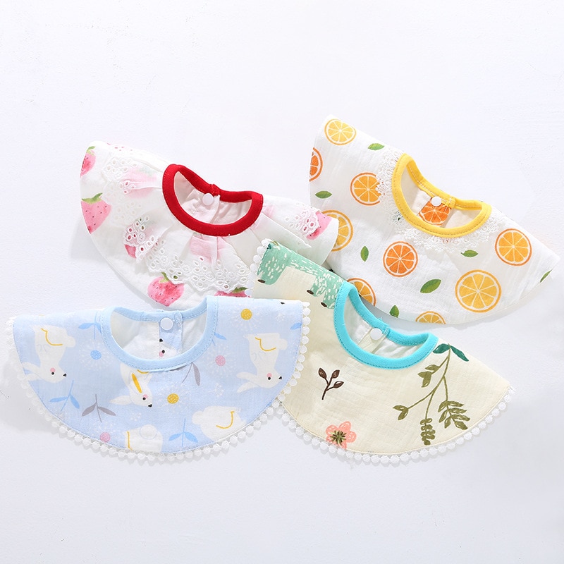 360 grad Rotierenden Spitze Lätzchen Karikatur Blume Runde Baby Bandana Lätzchen Baumwolle Baby Speichel Handtuch Neugeborenen Jungen Mädchen Lätzchen Baby schal