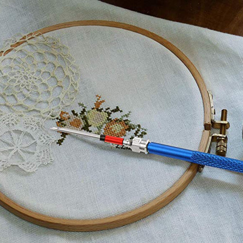 9 st/set broderisömmar stansnål handgjorda stansnålsset i rostfritt stål sysatser gör-det-själv-sömnadsverktyg
