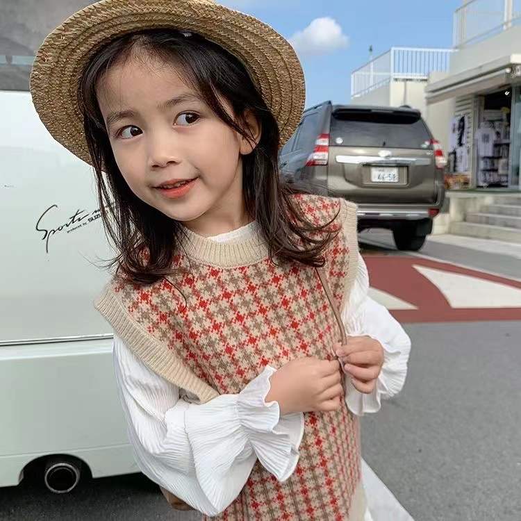 Toddler Girls Clothes Vest maglione lavorato a maglia Plaid Casual Boy gilet cappotto senza maniche Check Baby bambini maglia capispalla