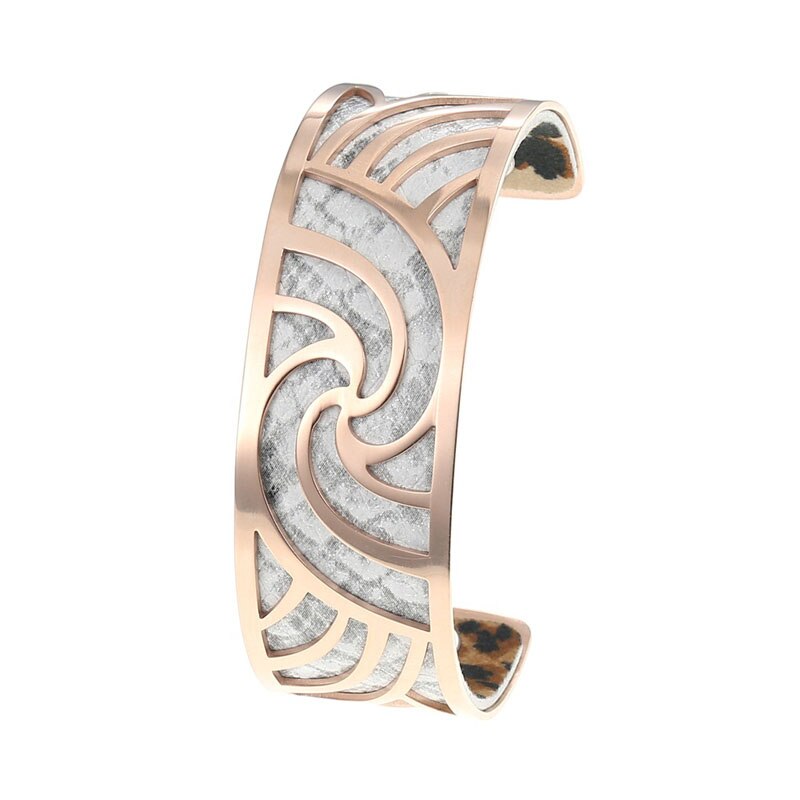 Cremo roségouden manchet bangle bijoux acier inoxydable femme manchette armband omkeerbare lederen band sieraden: 13