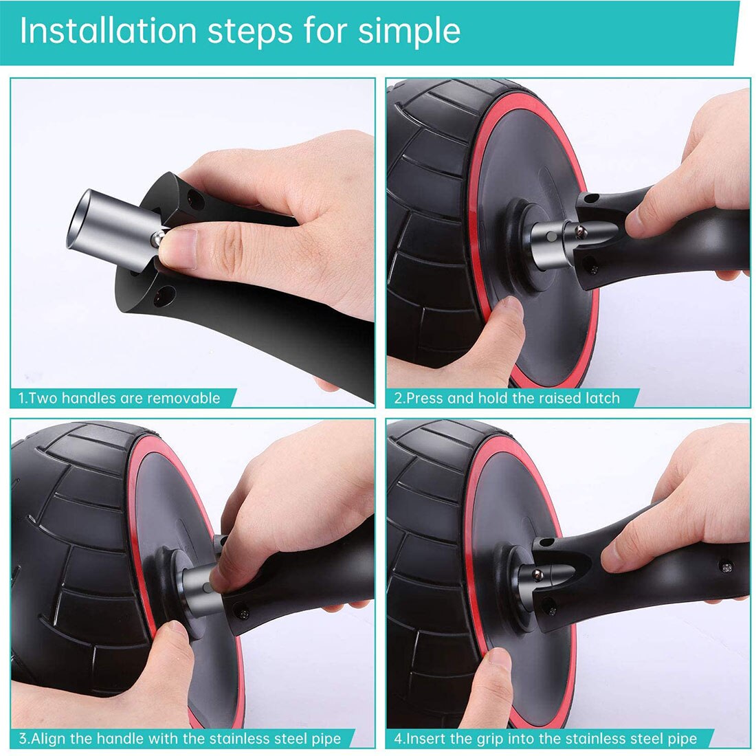 Home Gym Abdominal Exercise Workout Equipment Power Ab Wheel Roller Jump Rope For Bodybuilding Fitness Muscle Boxing Training