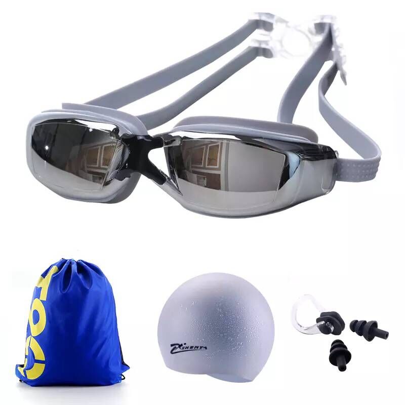Närsynthet simglasögon dioptri vuxna anti-fog dykglasögon män kvinnor recept vattentät silikon pool simglasögon