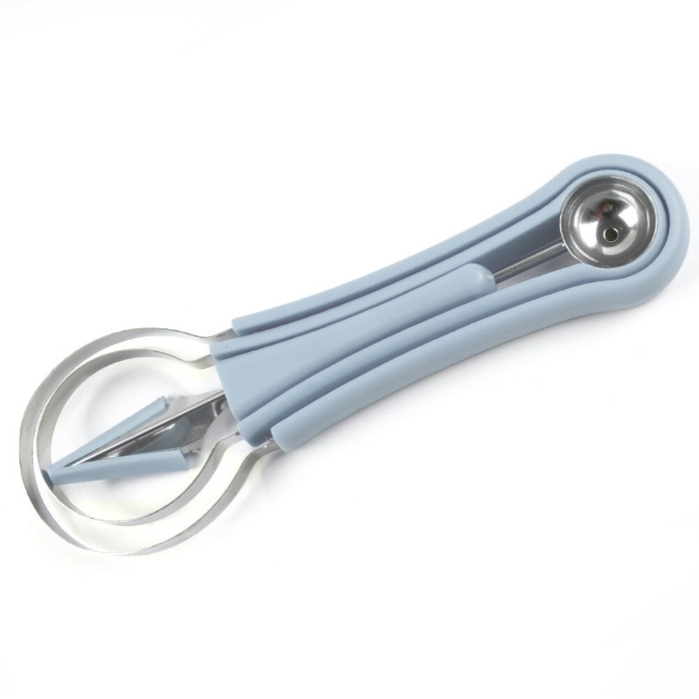 Cuchara de excavación de fruta, plato separador de pulpa, cuchillo de tallado, juego de tres piezas, removedor de doble cabeza, bola de acero inoxidable: A02