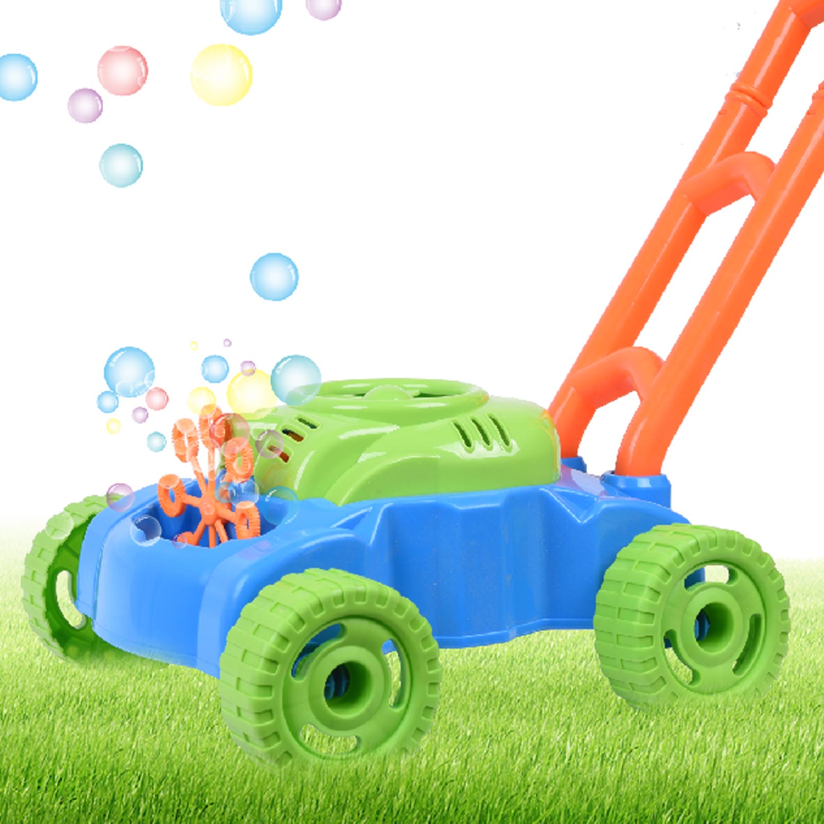 Zomer Outdoor Wandelaar Push Speelgoed Bubble Grasmaaier Plezier Elektronische Bubble Blower Machine Speelgoed Hand Push Bubble Auto Speelgoed