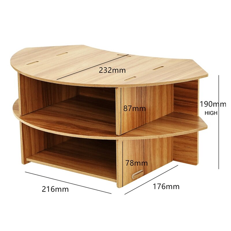 Computer Stand Two-Tier Storage Space Office Desk Corner Storage Thicken MDF Monitor Height Increase Stand Wall