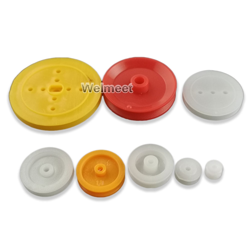 8PCS Motor Synchronous Belt Plastic Pulley Wheel Sheave for DIY Car Toy Boat Model Parts