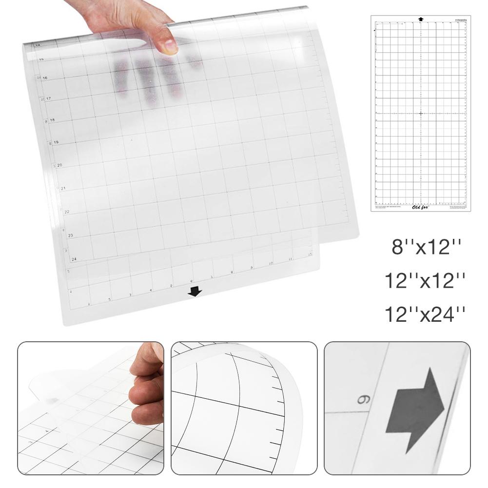 2 stk erstatningsskæremåtte gennemsigtig klæbende måttepude med målegitter 12*12- tommer til silhouette cameo plotter maskine